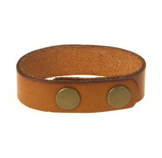 MantraDog Leather Snap Bracelet Light Brown